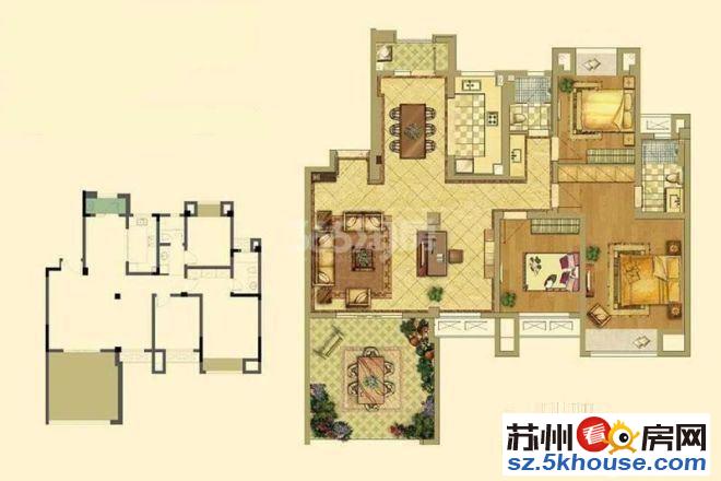 招商雍和苑4房2卫全新毛坯房花园洋房带露台带车位