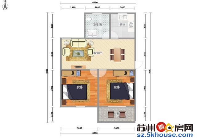 相城区 康阳新村 72平精装修2房只要80万 房东急售