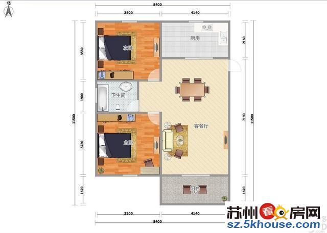 文荟苑三期 自住装修中户两居室 总价115万 换房诚售