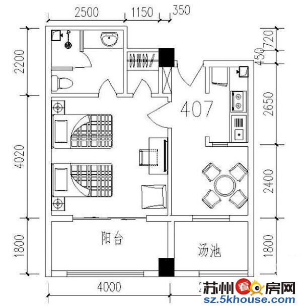 临近金鹰 御庭国际精装1室 带独立阳台 中 央空调民用水电