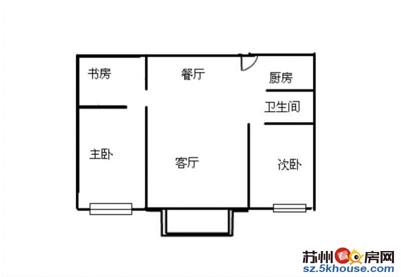 园区娄葑栖霞栖庭精装修2加1房  满2年 3开间朝南