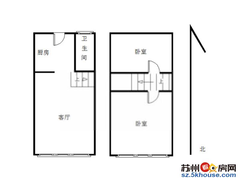 香榭假日山庄木渎地鉄站中华园旁复式2房装修温馨