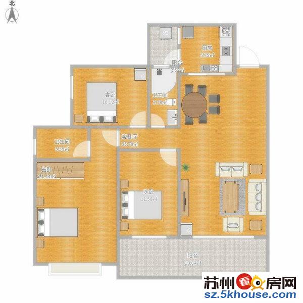 胥江路 新市路 胥馨家园 精装大三房二卫 家电齐全 有钥匙