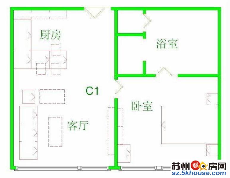 狮山路香格里拉旁 新地国际公寓 中Y空调带地暖 拎包入住