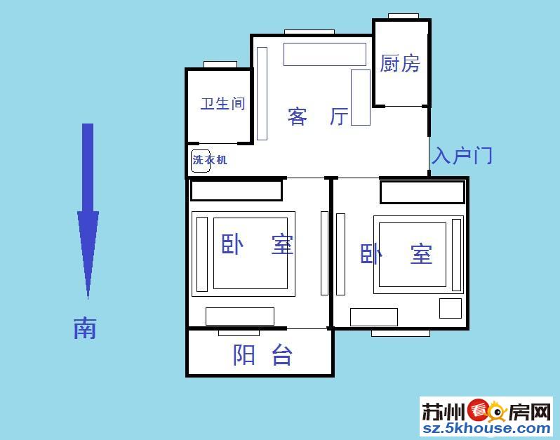 钥匙房 园区仅有 2房朝南 低总价 方正户型 宏葑四村 精装