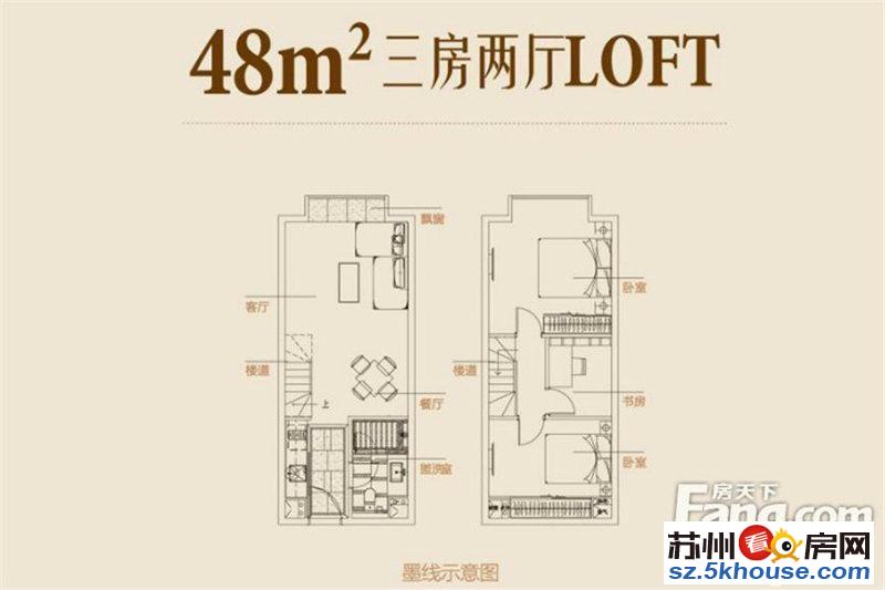 睿峰地铁口婚装复式2房家具家电齐全中间楼层房东急售