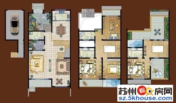 璞瑅墅小区前排位置带花园 有大露台自带双车位 看房随时真实