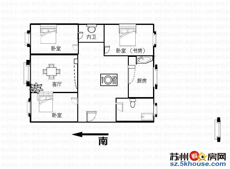 埭宝园小三房格局通透户型诚意出售看中可谈