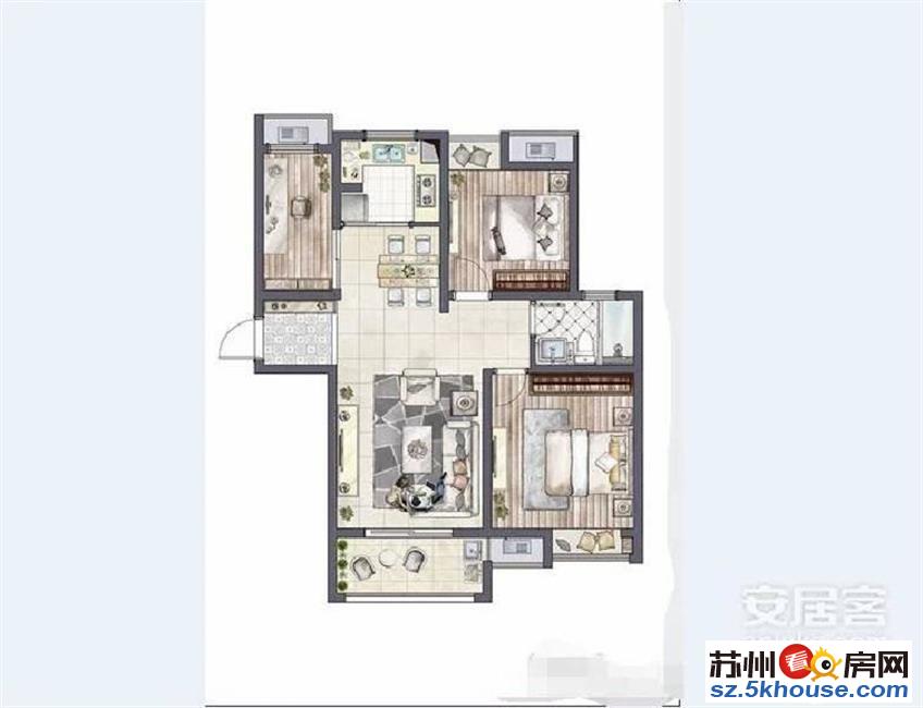 高铁新城非凡环秀湖全新毛坯89平168万