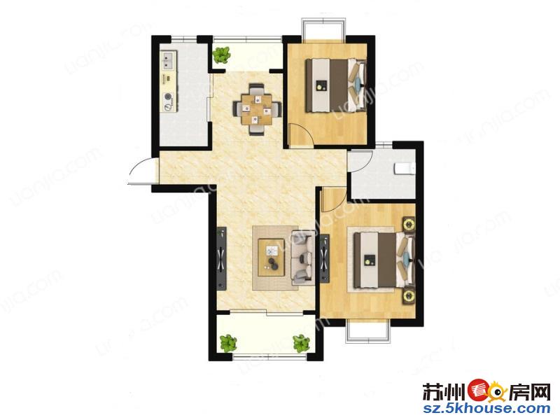 蠡墅花园天华苑 精装2室 南北通透 满2年税少 落户上学 急