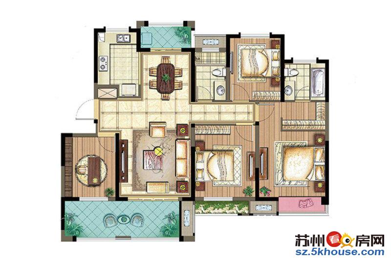 俪珠华庭 改善通透大户型 3房2卫 景观房 前后没有遮挡