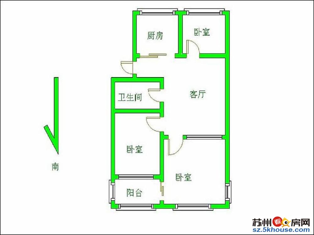 东港新村 二楼西边户 小三房 带独立 星港 有钥匙