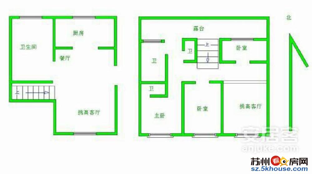 纯毛坯新叠加 正户型 送80平大露台实 际面积230平有钥匙