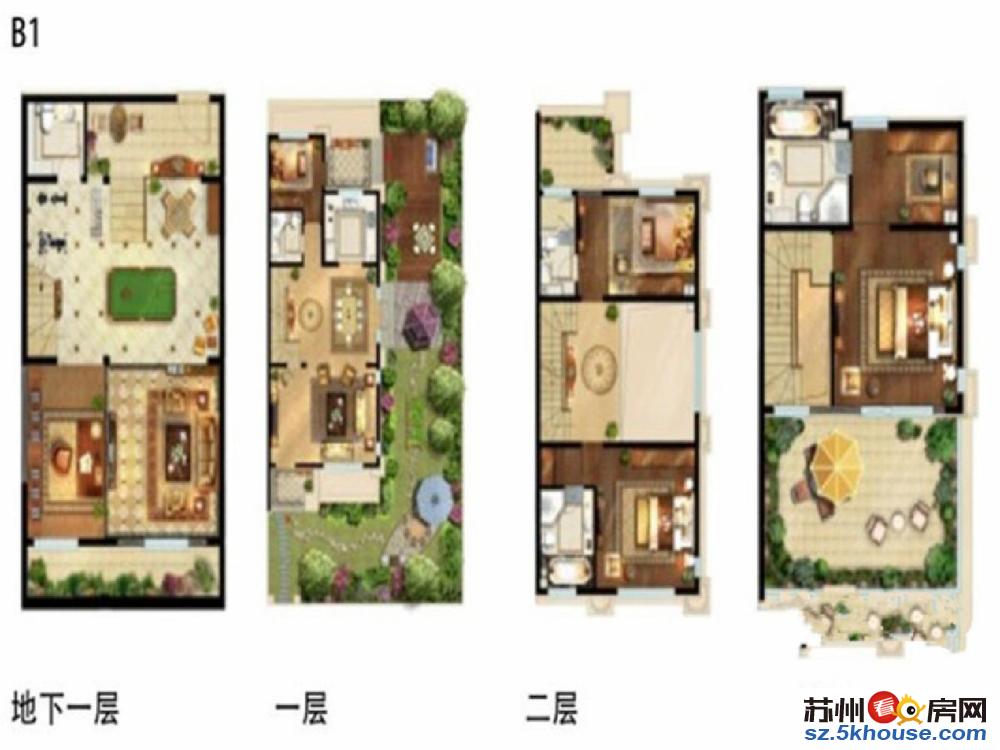 太湖华府开发商直售新房花园150平中式双拼别墅背水环山
