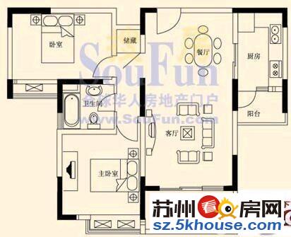 园区湖西科技园 优山美地 两室精装 娄葑文体中心双湖广场