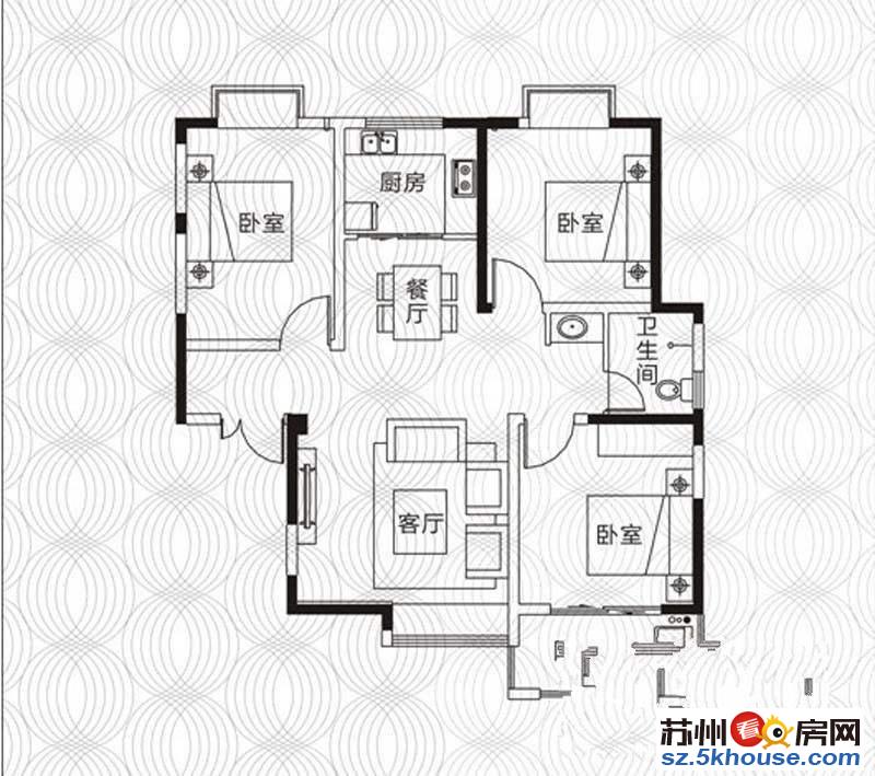 水韵花都全新毛坯4房出售格局方正户型通透甩卖