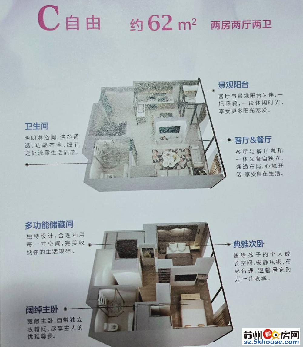 姑苏区重点规划E公馆4.5复式公寓大开间民用水电双地铁