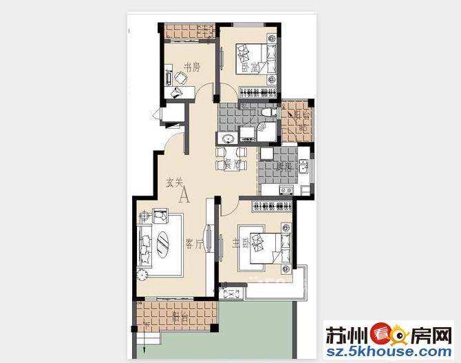 香山花园 中户 出售 可改三房 空间大 楼层好 视野足