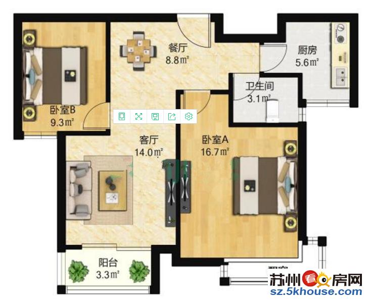 湖东 汀兰家园80平 精装大两房168万价格真实 随时看房