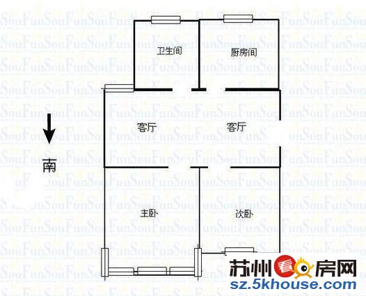 车坊淞泽家园三区65平两室一厅带飘窗送精装满两年