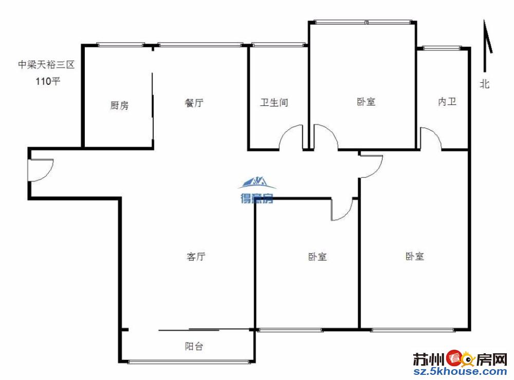 万达广场旁 中梁天御 精装三房 南北通透 温馨舒适