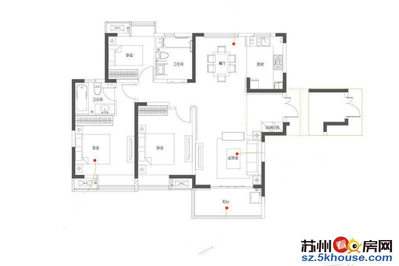 君诺出售水漾花城三房  南北通透户型  送家具家电