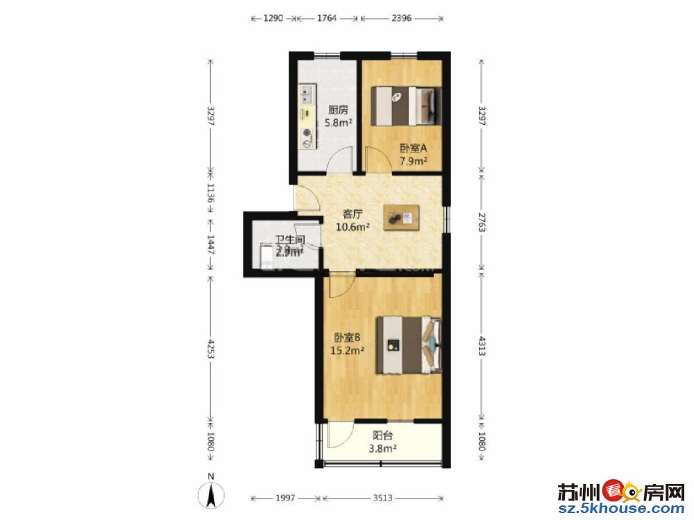 润达新村 2室1厅 85万诚售 看房方便