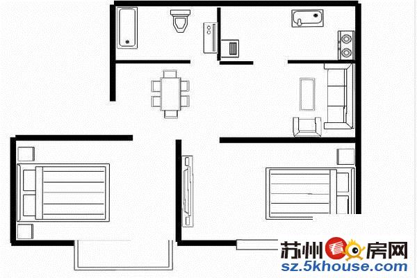 星港学校 东港二村 精装小三房 中间楼层 全天采光