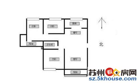 急售东环路地铁口相门新村三房全名户型有独库