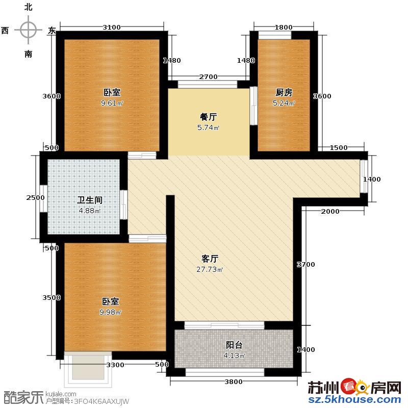 香山花园74平 2房 首付28万 可落户 可上学 看房随时