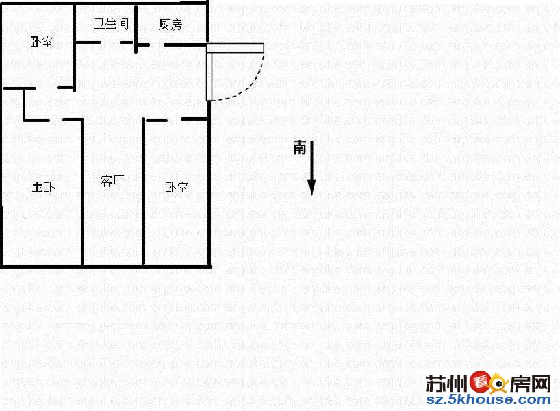 阳山花园西区90平3房2厅1卫全天看房随时朝南大學區未用