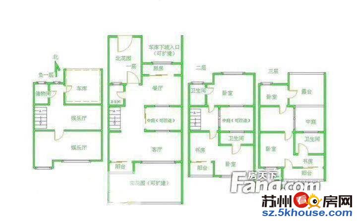 园区联排别墅375平595万单价1.58万房东急售