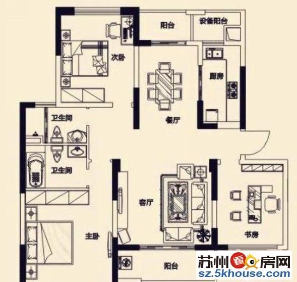 合景六期 毛坯大四房 房东诚意出售 现在满两年省税 繁花配套