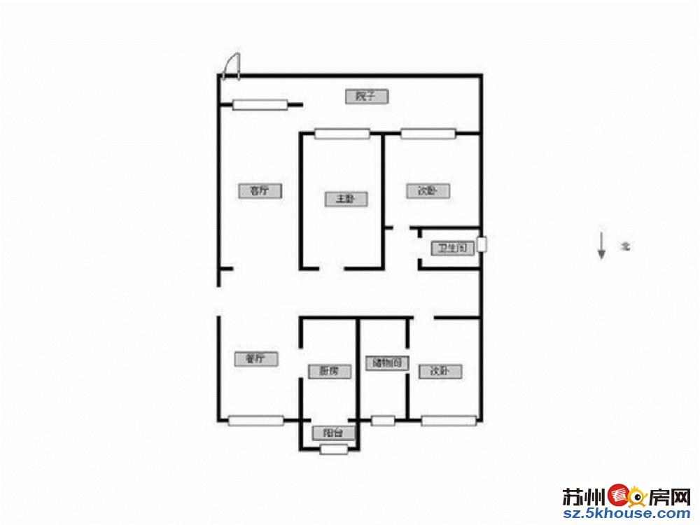 干将路唐家巷42号顾亭苑三房两厅带院子停车方便可拎包