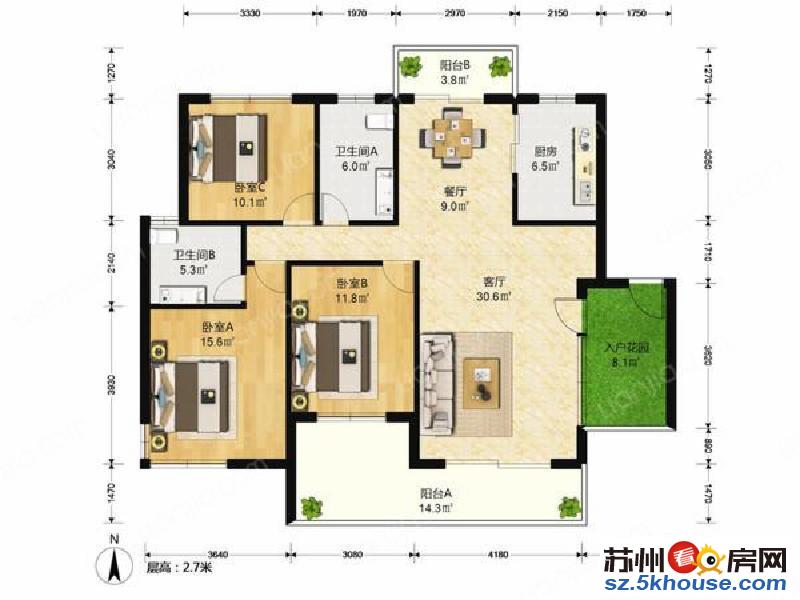 路劲凤凰城 花园洋房 豪华装修大三房 体育公园板块 业主急售