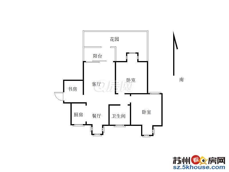 友新 福星新城 新空毛坯三房 满两年 户型方正 带院子