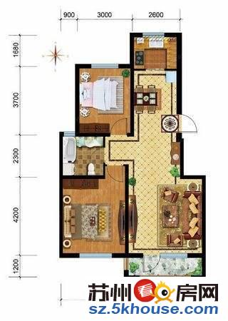 锦和加州高层精装2房 家具家电全留 业主急售