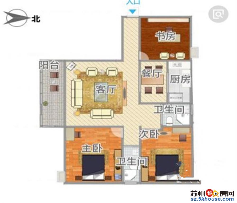 玉成家园二期 精装大三房 双學区 目前空关 紧邻地铁  保真