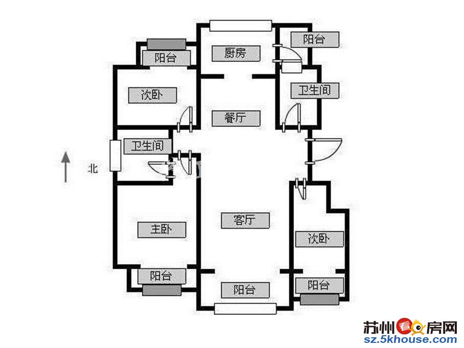 梧桐树花园精装大三房南北通透户型正气南北5个阳台诚意