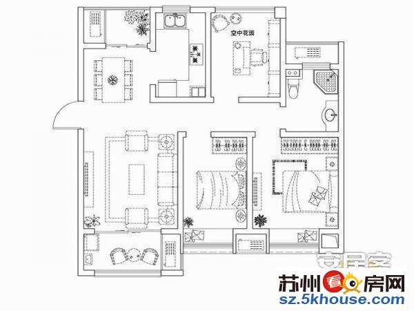 永旺宜家旁   苹果乐园精装修两房  送家具送车位