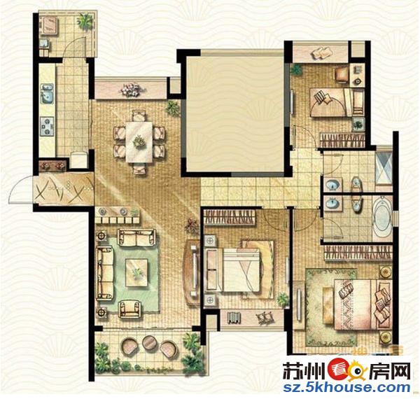 班芙春天 全新毛坯 通透大四房 房型正采光好 紧邻外国语学校