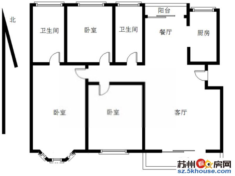 中环西线旁招商雍华府大三房纯毛坯自由装修不靠高架