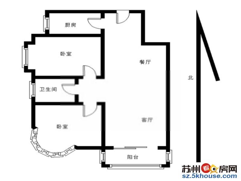 石路步行街 旁 南浩花园 精装两房朝南 干净整洁 拎包入住