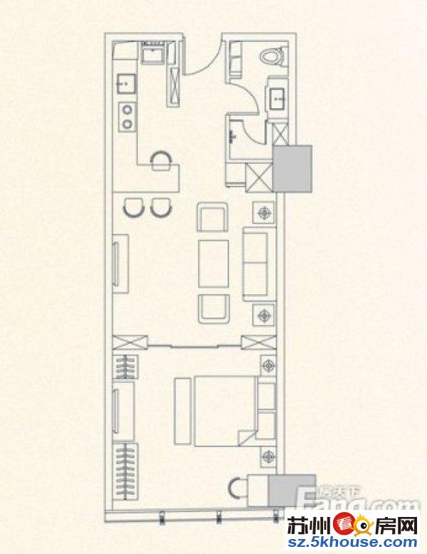 铂金公寓地铁单身公寓精装1房可办公可居住 有钥匙随时看
