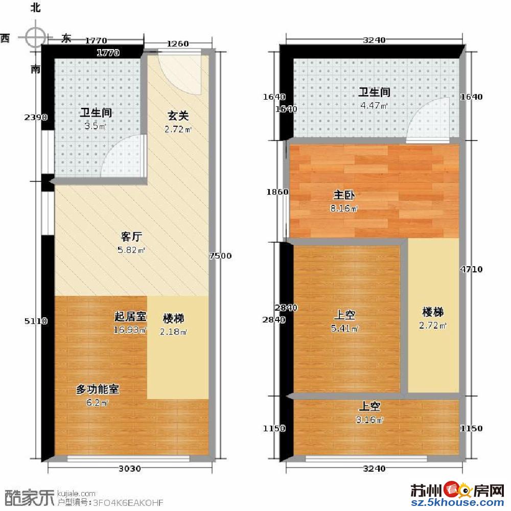 天平学院长江壹号 精装复式 两房两卫 家具家电齐全 拎包入住