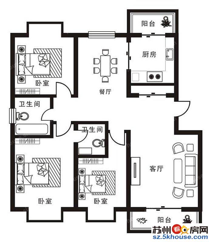 红叶花园毛坯大三房 金茂旁大润发边 轻轨对面 环境美南北通透