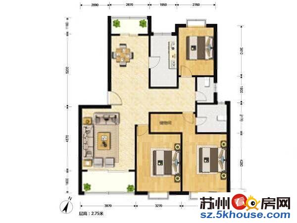 漕韵家园96平三房新装修家电家具一起打包