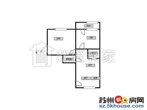 观前商圈 北园新村敬文未用 中间层75万精装两房拎包入住