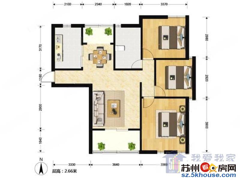 劳动路万科对面 云庭花园 精装三室 拎包入住干净清爽