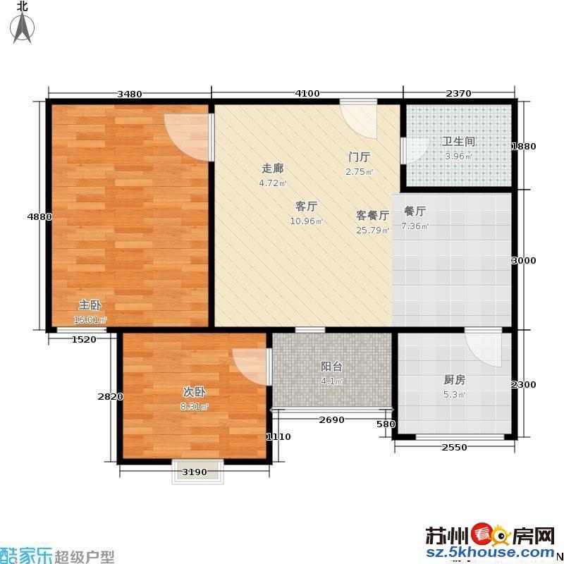 金枫美地精装2房 南北通透 家电齐全 近大润发 随时看房入住